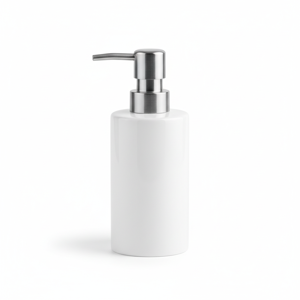 White Ceramic Soap Dispenser
