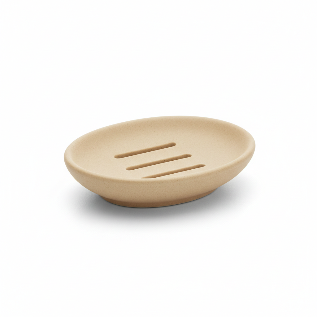 Beige Ceramic Soap Dish